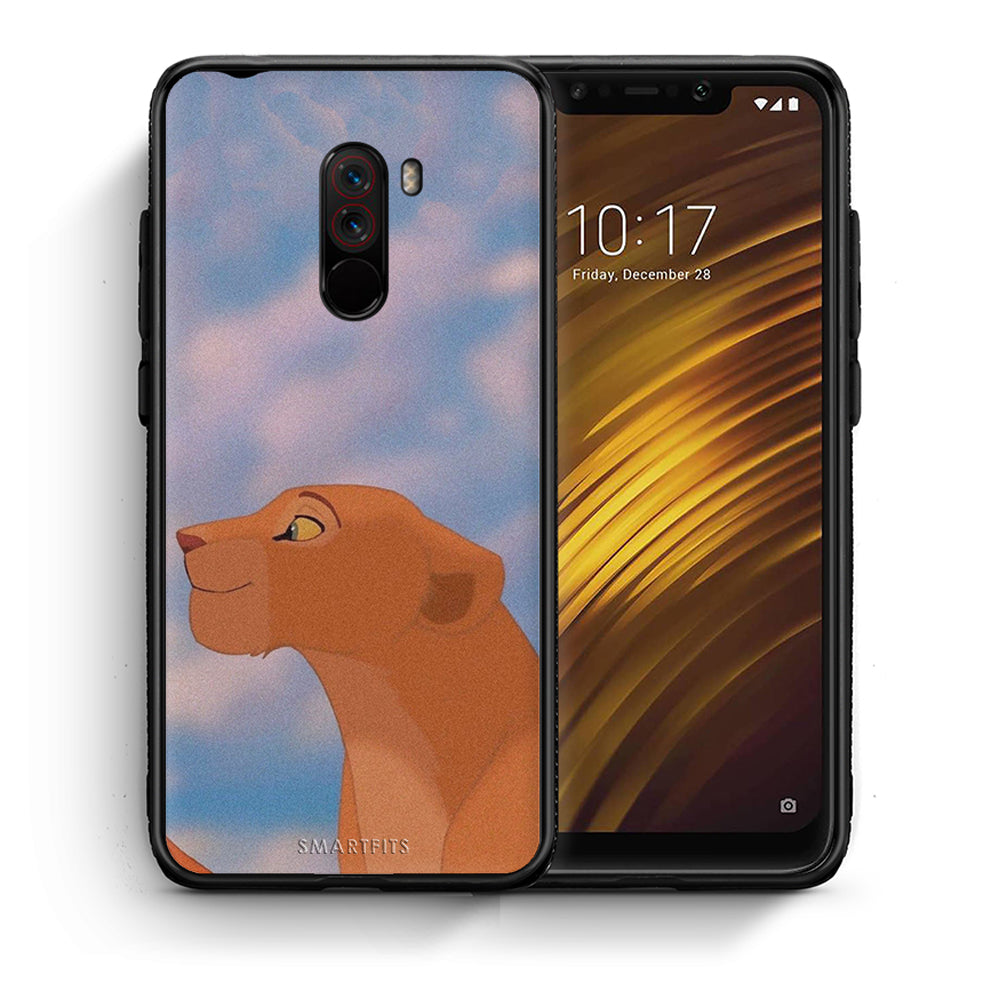 Θήκη Αγίου Βαλεντίνου Xiaomi Pocophone F1 Lion Love 2 από τη Smartfits με σχέδιο στο πίσω μέρος και μαύρο περίβλημα | Xiaomi Pocophone F1 Lion Love 2 case with colorful back and black bezels