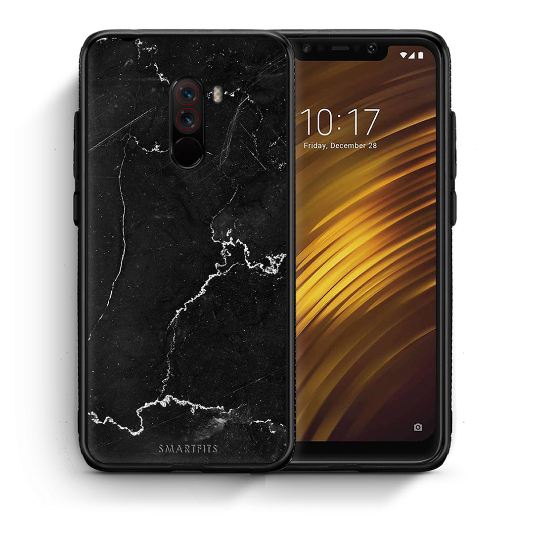 Θήκη Xiaomi Pocophone F1 Marble Black από τη Smartfits με σχέδιο στο πίσω μέρος και μαύρο περίβλημα | Xiaomi Pocophone F1 Marble Black case with colorful back and black bezels