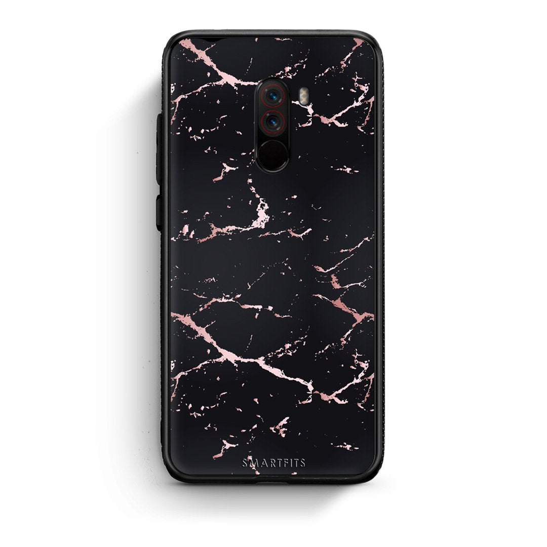 4 - Xiaomi Pocophone F1  Black Rosegold Marble case, cover, bumper