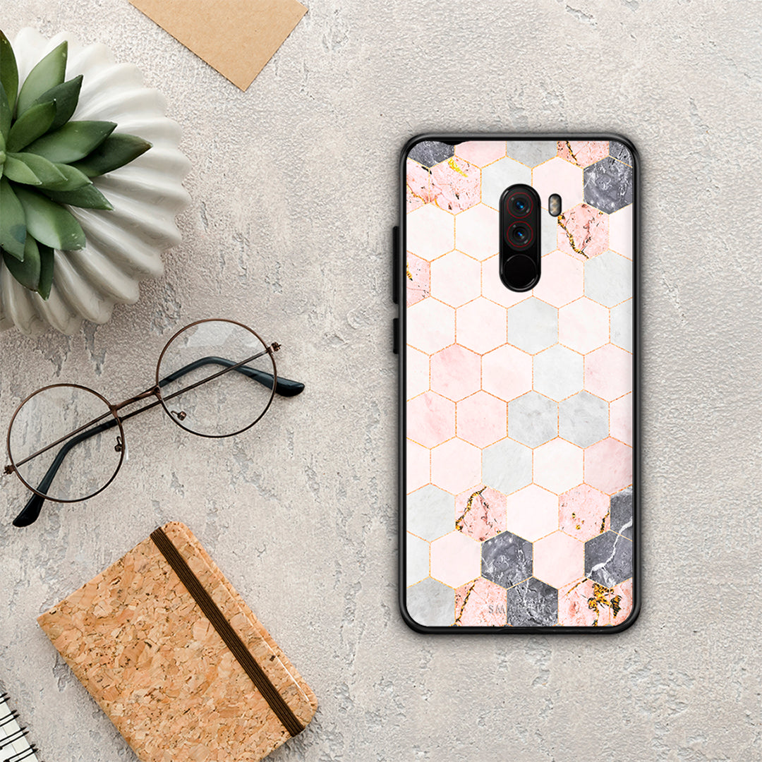 Marble Hexagon Pink - Xiaomi Pocophone F1 case