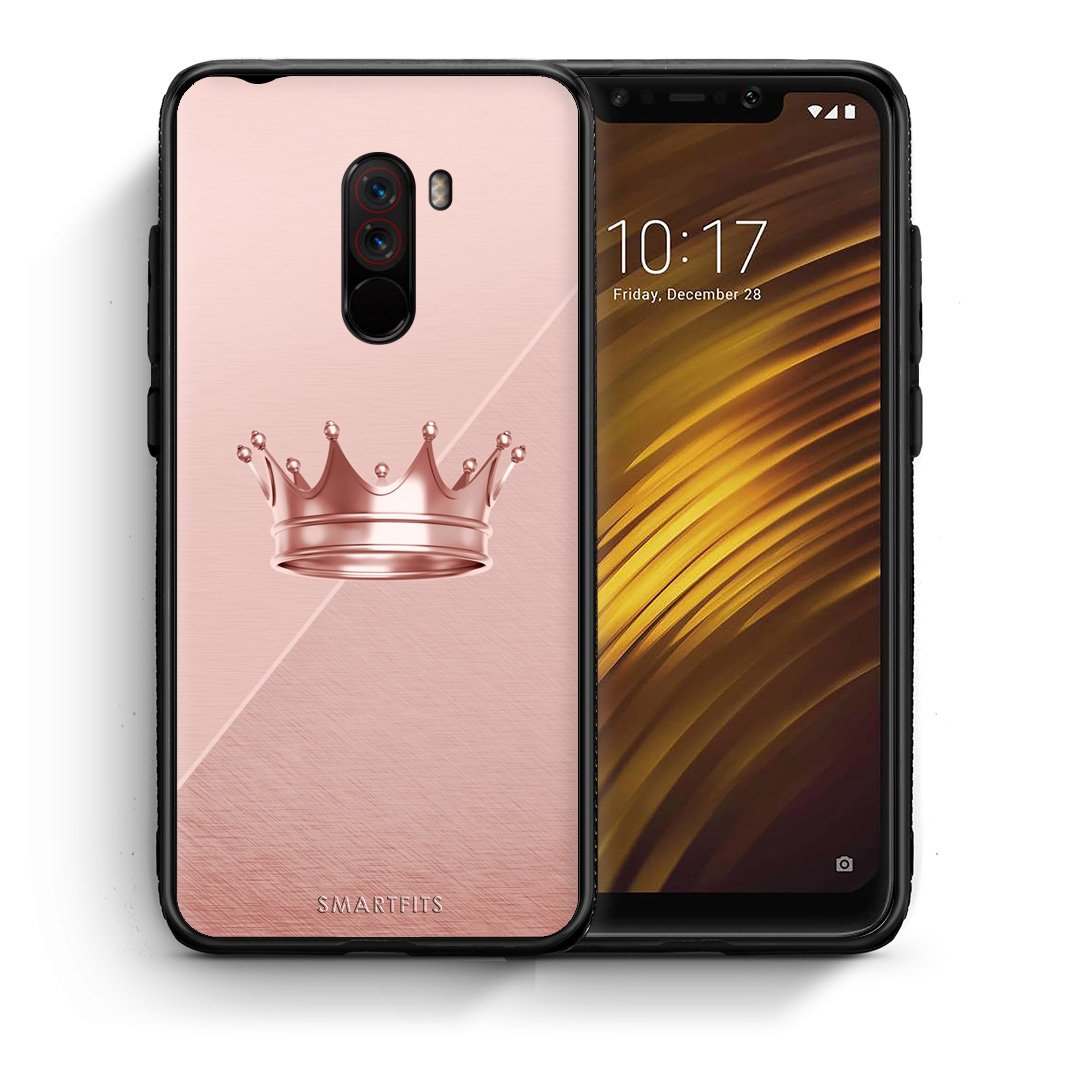 Θήκη Xiaomi Pocophone F1 Crown Minimal από τη Smartfits με σχέδιο στο πίσω μέρος και μαύρο περίβλημα | Xiaomi Pocophone F1 Crown Minimal case with colorful back and black bezels