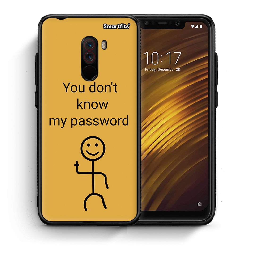 Θήκη Xiaomi Pocophone F1 My Password από τη Smartfits με σχέδιο στο πίσω μέρος και μαύρο περίβλημα | Xiaomi Pocophone F1 My Password case with colorful back and black bezels