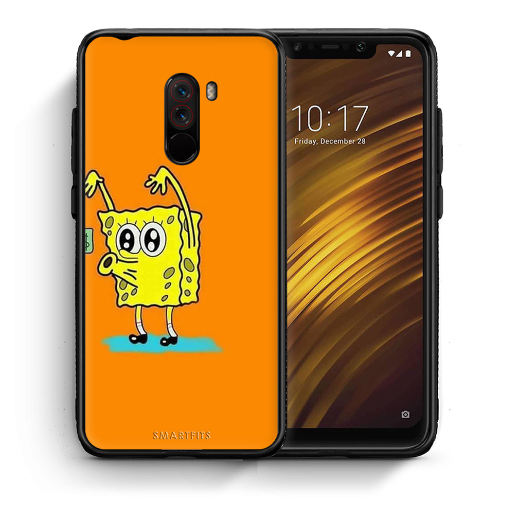 Θήκη Αγίου Βαλεντίνου Xiaomi Pocophone F1 No Money 2 από τη Smartfits με σχέδιο στο πίσω μέρος και μαύρο περίβλημα | Xiaomi Pocophone F1 No Money 2 case with colorful back and black bezels