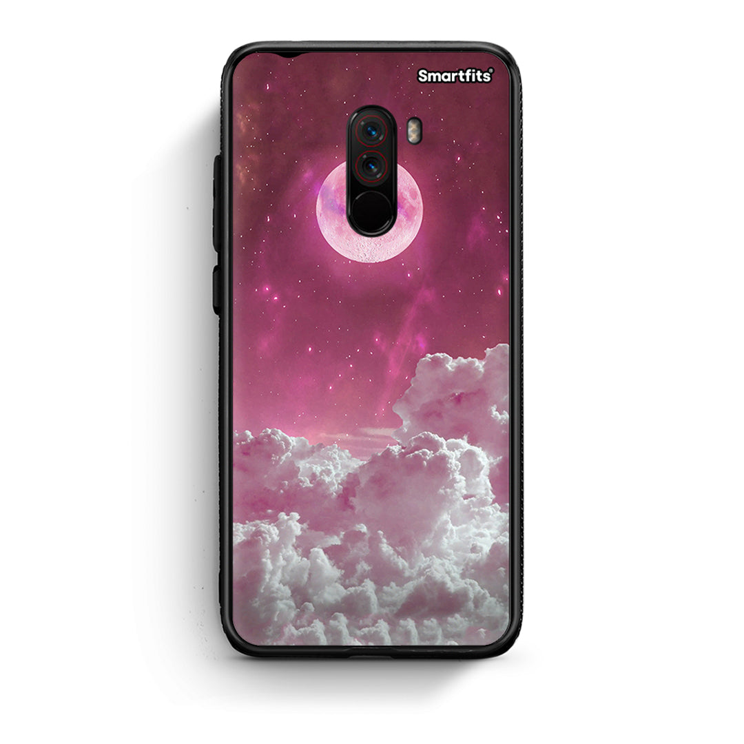 Xiaomi Pocophone F1 Pink Moon Θήκη από τη Smartfits με σχέδιο στο πίσω μέρος και μαύρο περίβλημα | Smartphone case with colorful back and black bezels by Smartfits