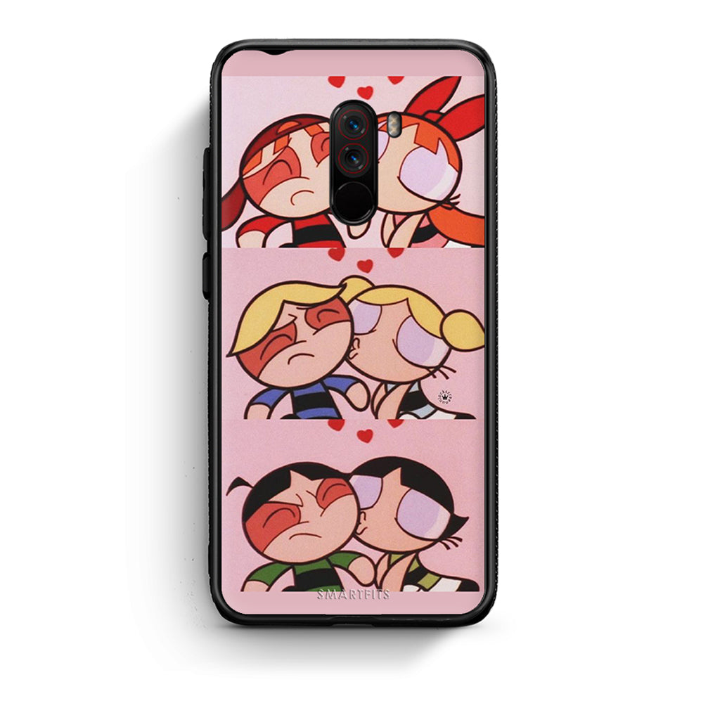 Xiaomi Pocophone F1 Puff Love Θήκη Αγίου Βαλεντίνου από τη Smartfits με σχέδιο στο πίσω μέρος και μαύρο περίβλημα | Smartphone case with colorful back and black bezels by Smartfits