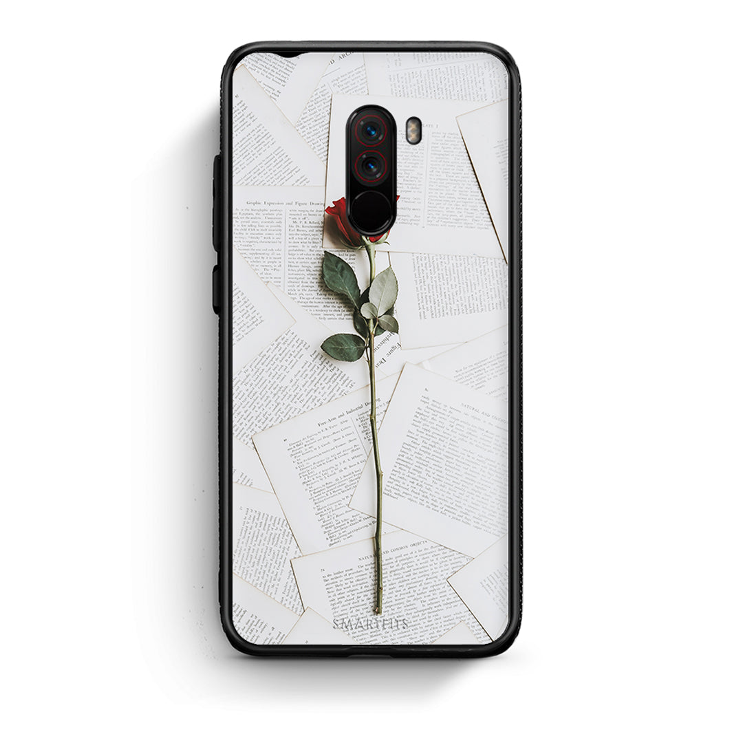 Xiaomi Pocophone F1 Red Rose θήκη από τη Smartfits με σχέδιο στο πίσω μέρος και μαύρο περίβλημα | Smartphone case with colorful back and black bezels by Smartfits