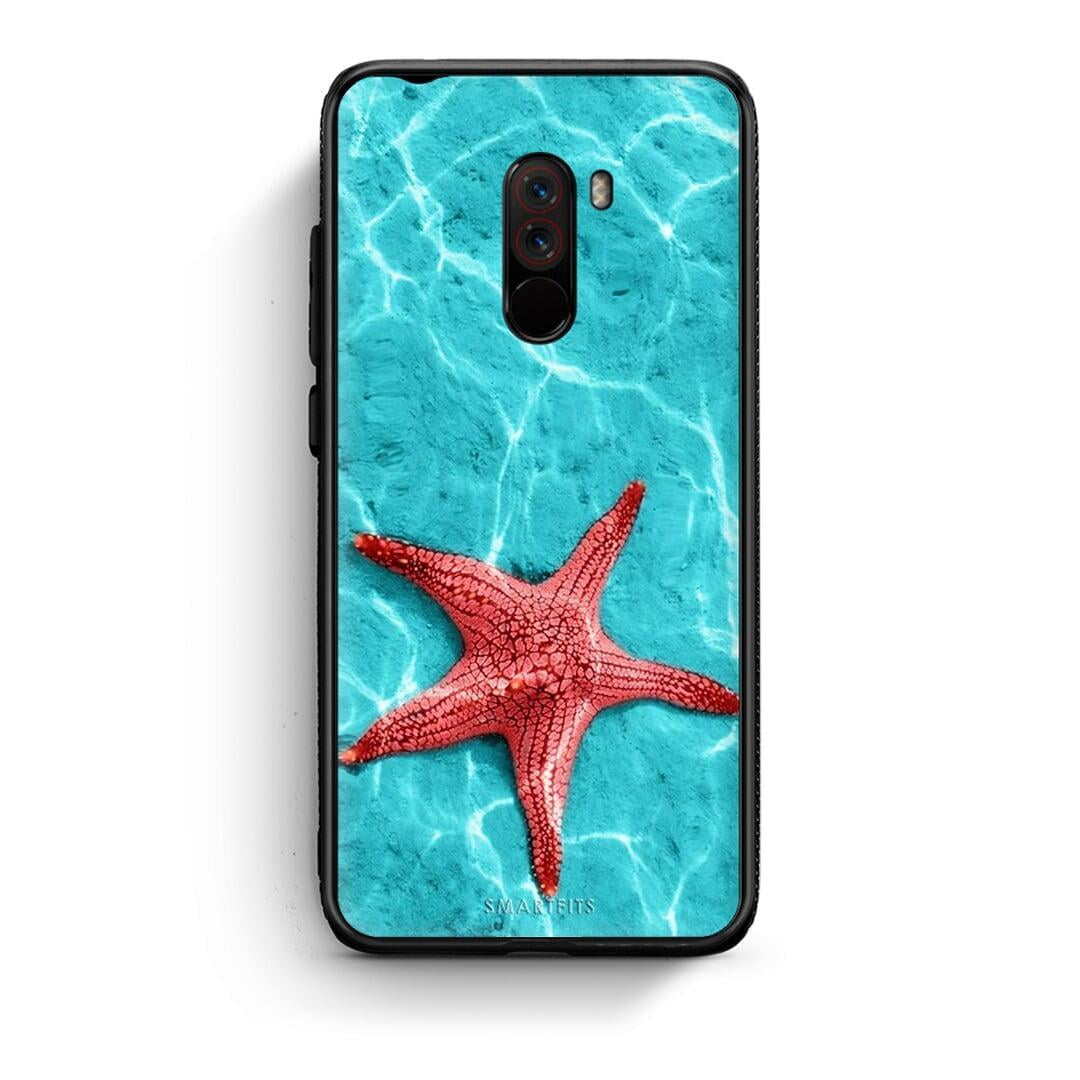 Xiaomi Pocophone F1 Red Starfish Θήκη από τη Smartfits με σχέδιο στο πίσω μέρος και μαύρο περίβλημα | Smartphone case with colorful back and black bezels by Smartfits