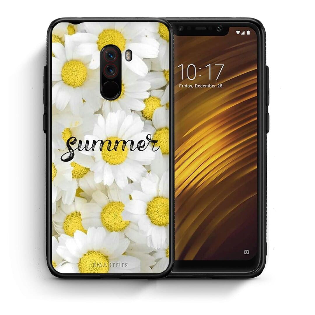 Θήκη Xiaomi Pocophone F1 Summer Daisies από τη Smartfits με σχέδιο στο πίσω μέρος και μαύρο περίβλημα | Xiaomi Pocophone F1 Summer Daisies case with colorful back and black bezels