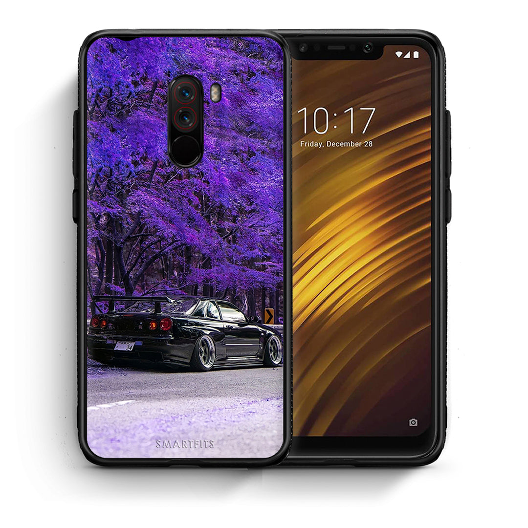 Θήκη Αγίου Βαλεντίνου Xiaomi Pocophone F1 Super Car από τη Smartfits με σχέδιο στο πίσω μέρος και μαύρο περίβλημα | Xiaomi Pocophone F1 Super Car case with colorful back and black bezels