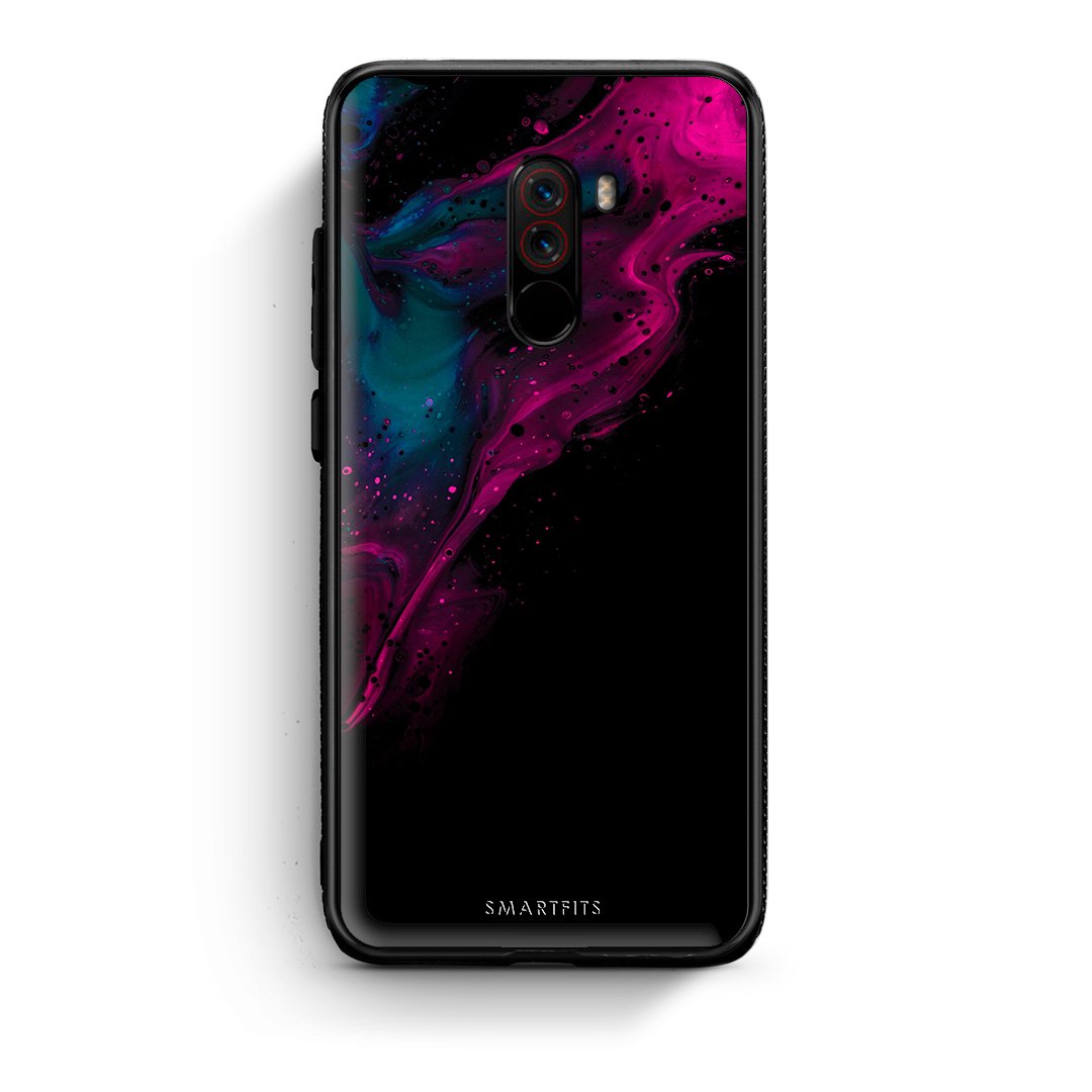 4 - Xiaomi Pocophone F1 Pink Black Watercolor case, cover, bumper