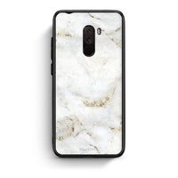 Thumbnail for Xiaomi Pocophone F1 White Gold Marble θήκη από τη Smartfits με σχέδιο στο πίσω μέρος και μαύρο περίβλημα | Smartphone case with colorful back and black bezels by Smartfits