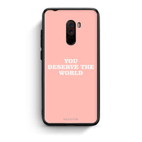 Thumbnail for Xiaomi Pocophone F1 You Deserve The World Θήκη Αγίου Βαλεντίνου από τη Smartfits με σχέδιο στο πίσω μέρος και μαύρο περίβλημα | Smartphone case with colorful back and black bezels by Smartfits