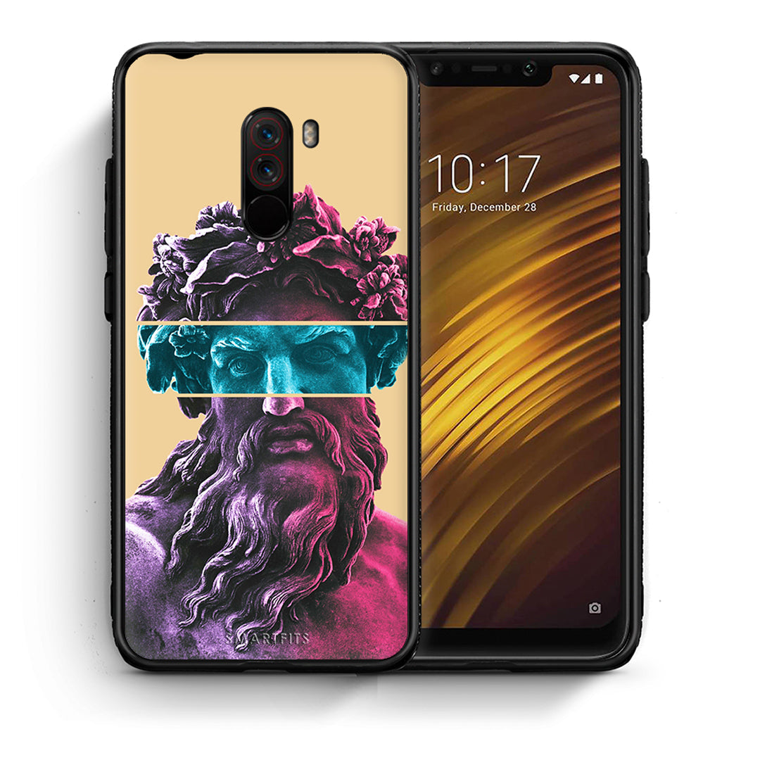 Θήκη Αγίου Βαλεντίνου Xiaomi Pocophone F1 Zeus Art από τη Smartfits με σχέδιο στο πίσω μέρος και μαύρο περίβλημα | Xiaomi Pocophone F1 Zeus Art case with colorful back and black bezels