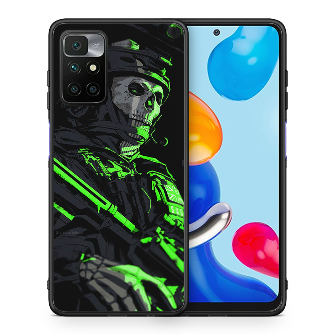 Θήκη Αγίου Βαλεντίνου Xiaomi Redmi 10 / Redmi Note 11 4G Green Soldier από τη Smartfits με σχέδιο στο πίσω μέρος και μαύρο περίβλημα | Xiaomi Redmi 10 / Redmi Note 11 4G Green Soldier case with colorful back and black bezels