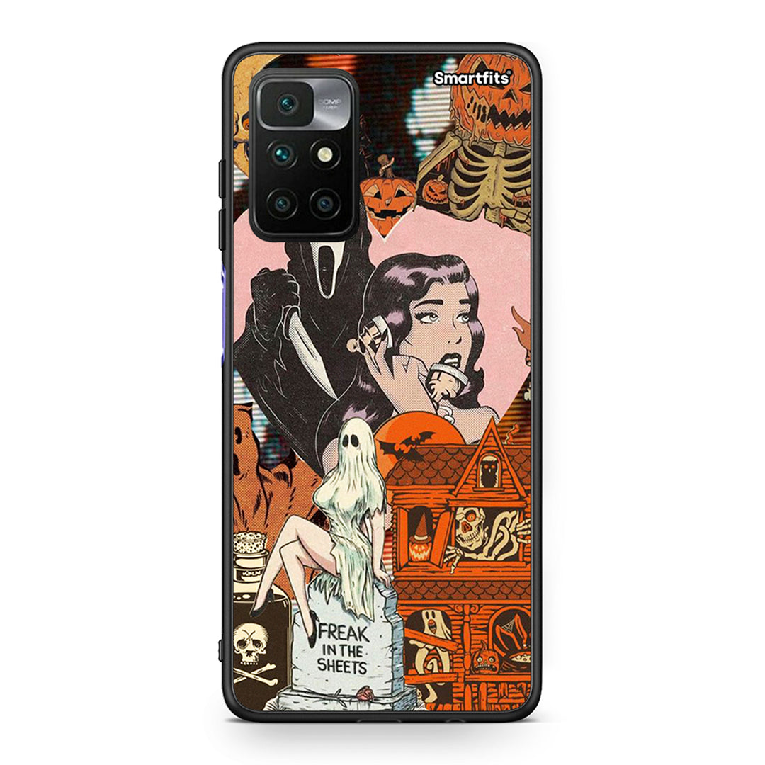 Xiaomi Redmi 10 / Redmi Note 11 4G Halloween Collage Θήκη από τη Smartfits με σχέδιο στο πίσω μέρος και μαύρο περίβλημα | Smartphone case with colorful back and black bezels by Smartfits