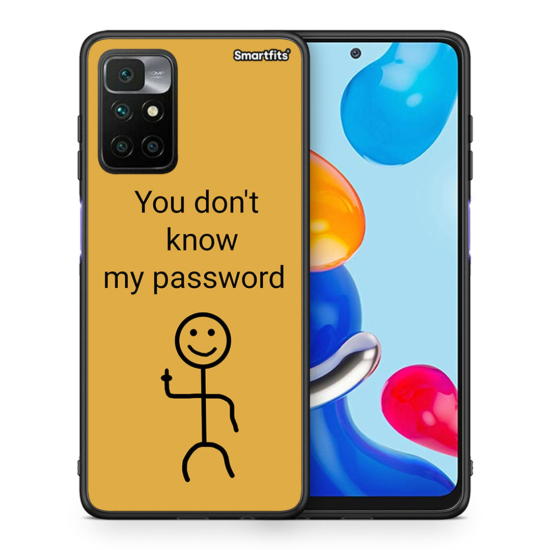 Θήκη Xiaomi Redmi 10 / Redmi Note 11 4G My Password από τη Smartfits με σχέδιο στο πίσω μέρος και μαύρο περίβλημα | Xiaomi Redmi 10 / Redmi Note 11 4G My Password case with colorful back and black bezels