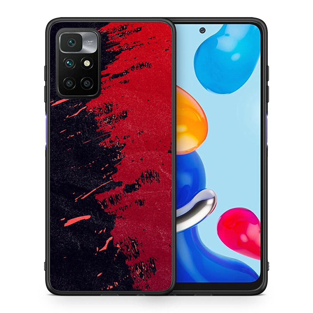 Θήκη Αγίου Βαλεντίνου Xiaomi Redmi 10 / Redmi Note 11 4G Red Paint από τη Smartfits με σχέδιο στο πίσω μέρος και μαύρο περίβλημα | Xiaomi Redmi 10 / Redmi Note 11 4G Red Paint case with colorful back and black bezels