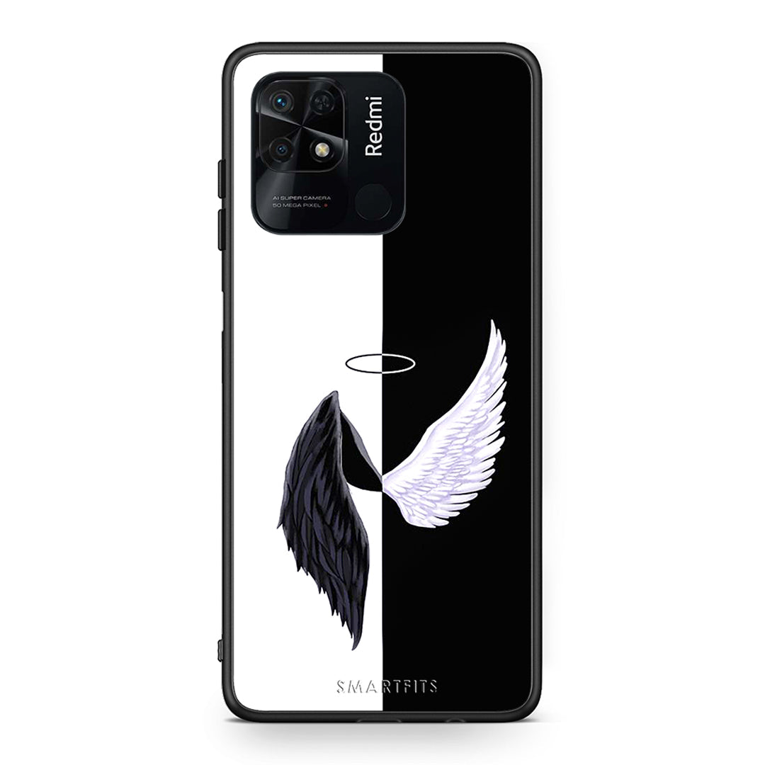 Xiaomi Redmi 10C Angels Demons θήκη από τη Smartfits με σχέδιο στο πίσω μέρος και μαύρο περίβλημα | Smartphone case with colorful back and black bezels by Smartfits