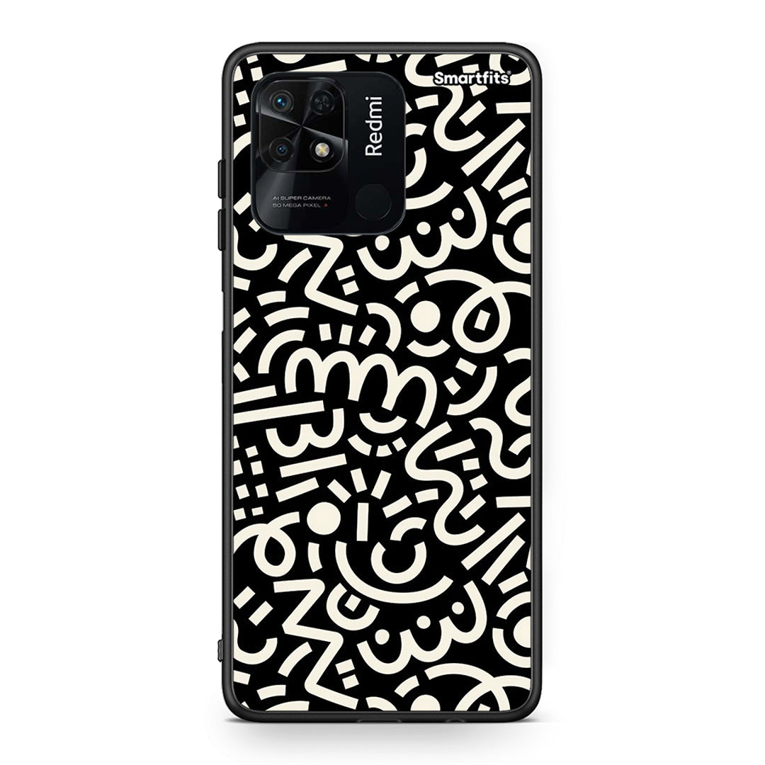 Xiaomi Redmi 10C Doodle Art Θήκη από τη Smartfits με σχέδιο στο πίσω μέρος και μαύρο περίβλημα | Smartphone case with colorful back and black bezels by Smartfits