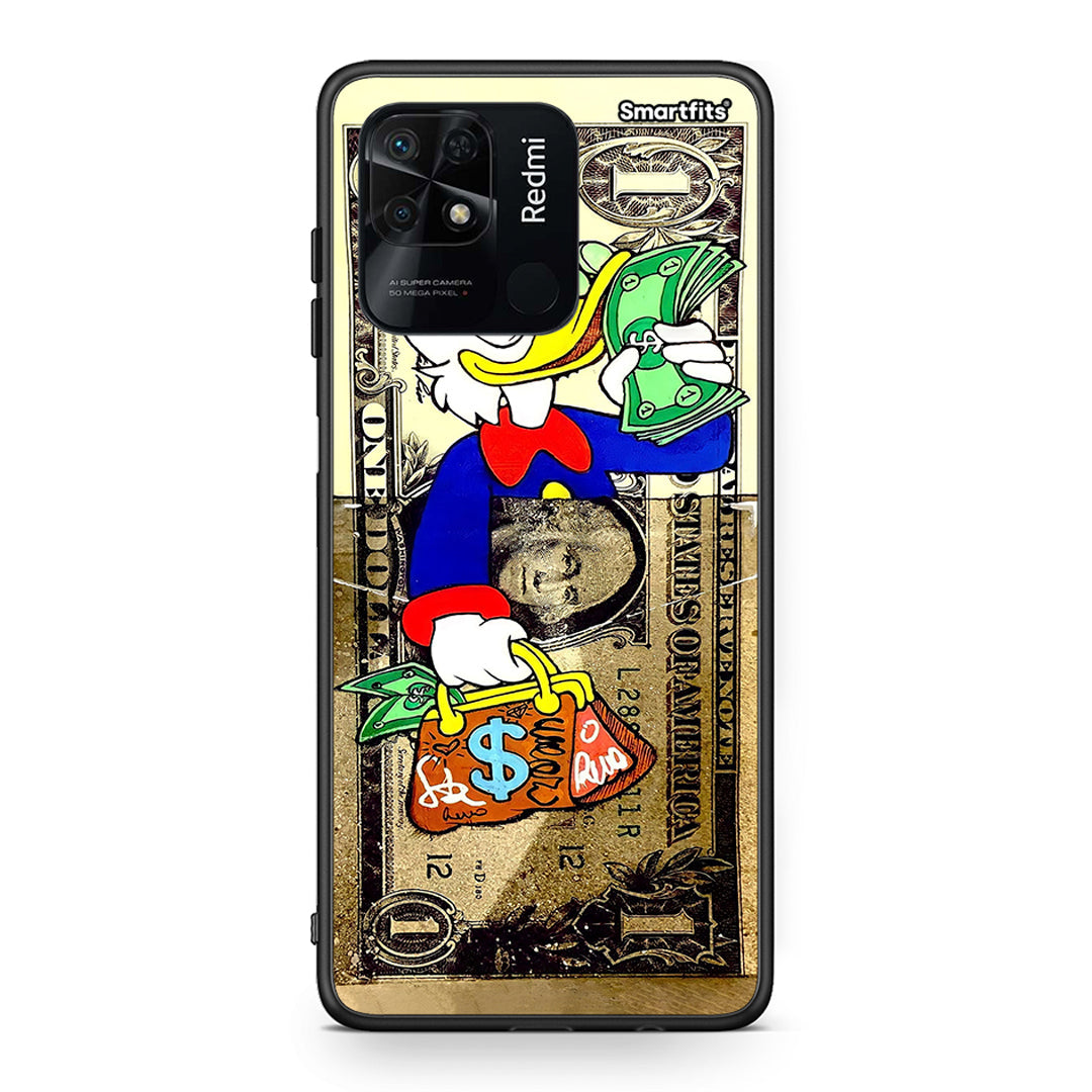 Xiaomi Redmi 10C Duck Money Θήκη από τη Smartfits με σχέδιο στο πίσω μέρος και μαύρο περίβλημα | Smartphone case with colorful back and black bezels by Smartfits