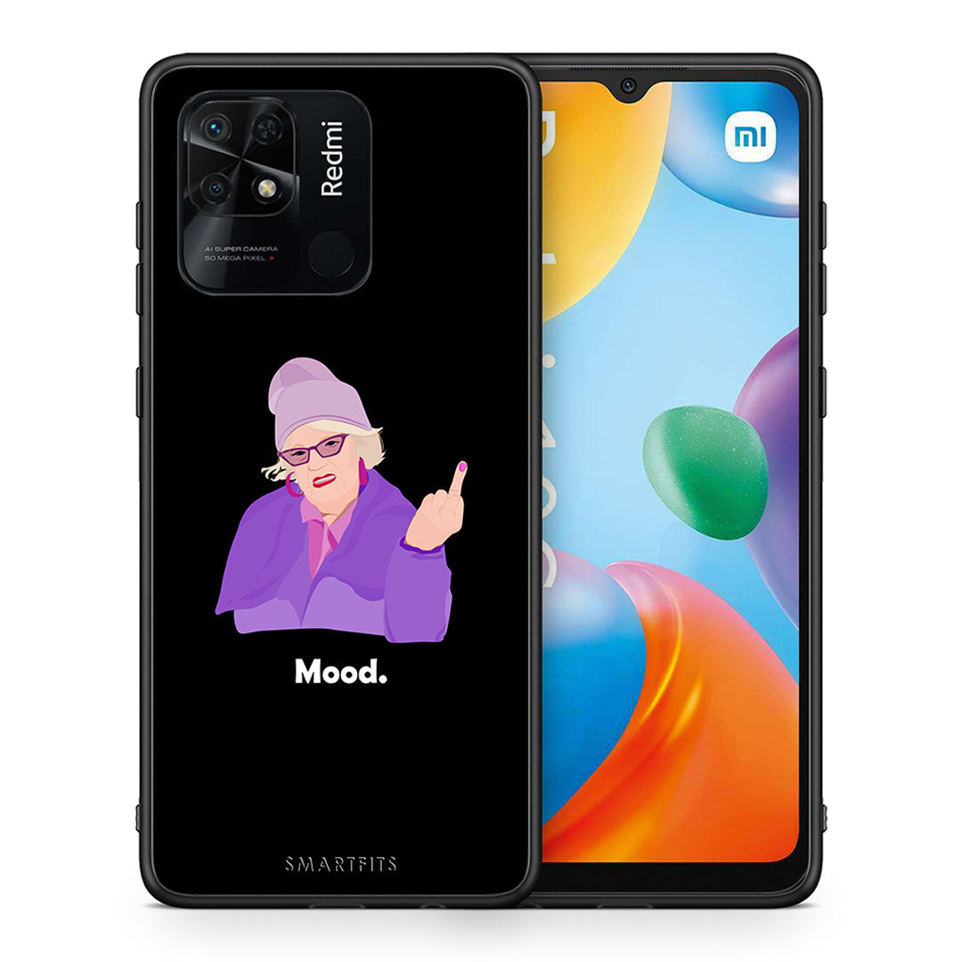 Θήκη Xiaomi Redmi 10C Grandma Mood Black από τη Smartfits με σχέδιο στο πίσω μέρος και μαύρο περίβλημα | Xiaomi Redmi 10C Grandma Mood Black case with colorful back and black bezels