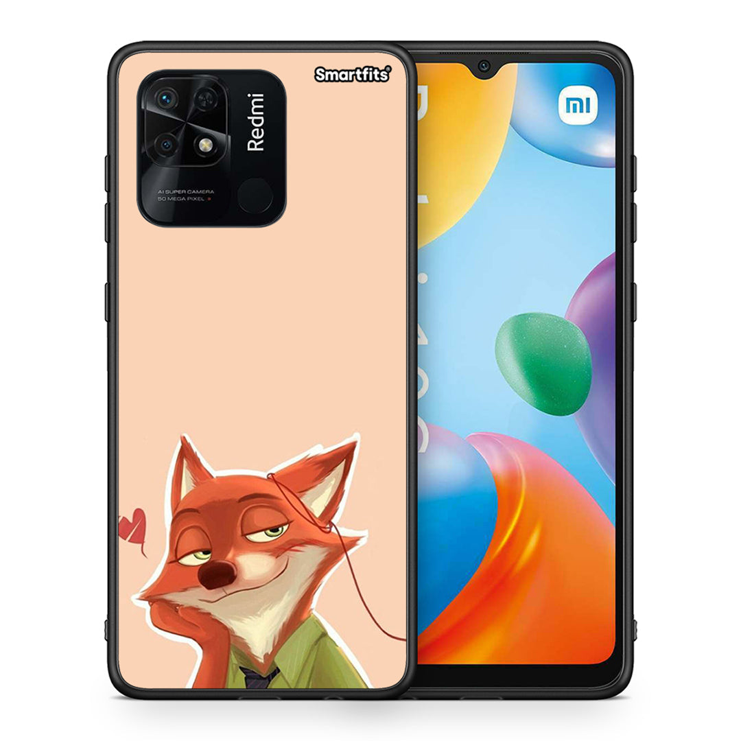 Θήκη Xiaomi Redmi 10C Nick Wilde And Judy Hopps Love 1 από τη Smartfits με σχέδιο στο πίσω μέρος και μαύρο περίβλημα | Xiaomi Redmi 10C Nick Wilde And Judy Hopps Love 1 case with colorful back and black bezels