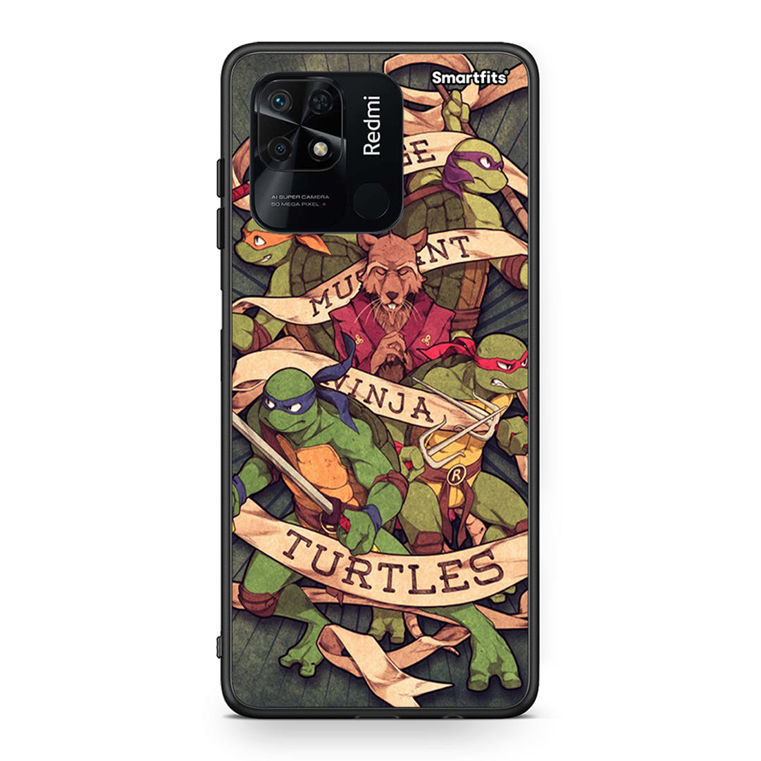 Xiaomi Redmi 10C Ninja Turtles θήκη από τη Smartfits με σχέδιο στο πίσω μέρος και μαύρο περίβλημα | Smartphone case with colorful back and black bezels by Smartfits