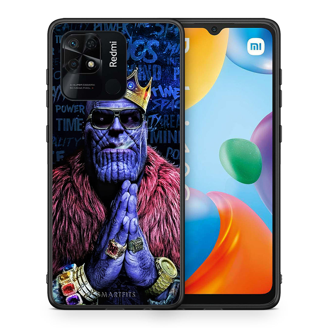 Θήκη Xiaomi Redmi 10C Thanos PopArt από τη Smartfits με σχέδιο στο πίσω μέρος και μαύρο περίβλημα | Xiaomi Redmi 10C Thanos PopArt case with colorful back and black bezels
