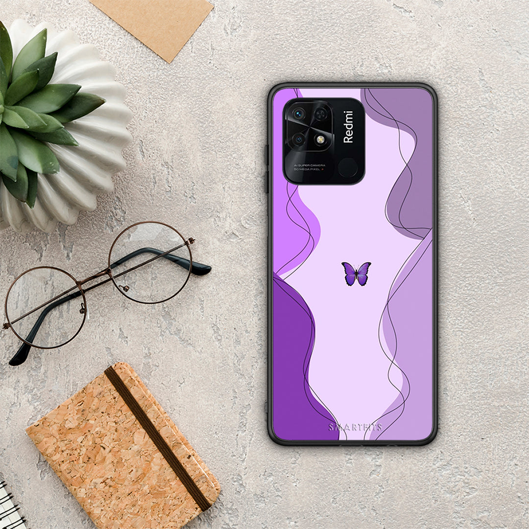 Purple Mariposa - Xiaomi Redmi 10C case