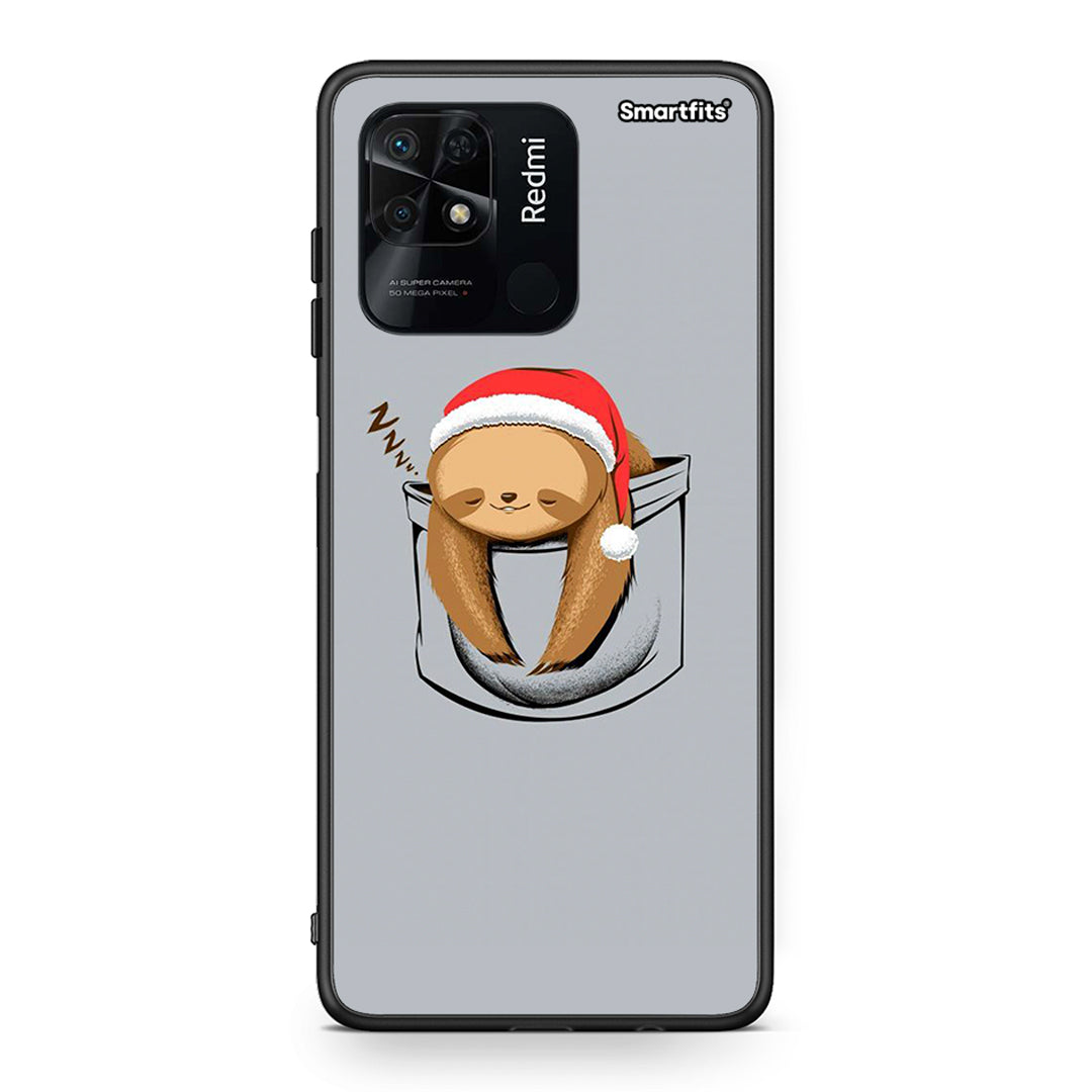 Xiaomi Redmi 10C Xmas Zzzz θήκη από τη Smartfits με σχέδιο στο πίσω μέρος και μαύρο περίβλημα | Smartphone case with colorful back and black bezels by Smartfits