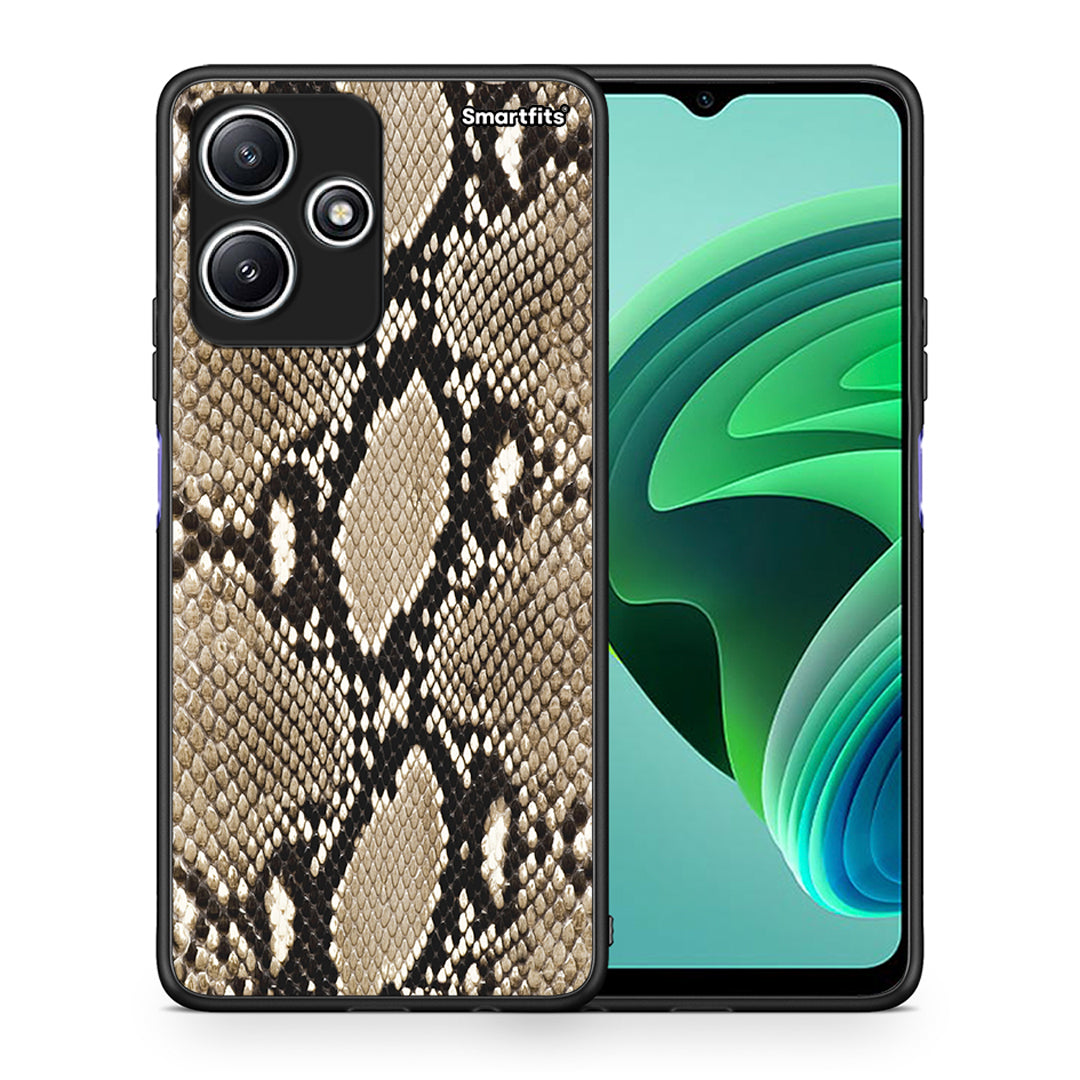 Θήκη Xiaomi Redmi 12 5G Fashion Snake Animal από τη Smartfits με σχέδιο στο πίσω μέρος και μαύρο περίβλημα | Xiaomi Redmi 12 5G Fashion Snake Animal case with colorful back and black bezels