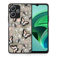 Thumbnail for Θήκη Xiaomi Redmi 12 5G Butterflies Boho από τη Smartfits με σχέδιο στο πίσω μέρος και μαύρο περίβλημα | Xiaomi Redmi 12 5G Butterflies Boho case with colorful back and black bezels