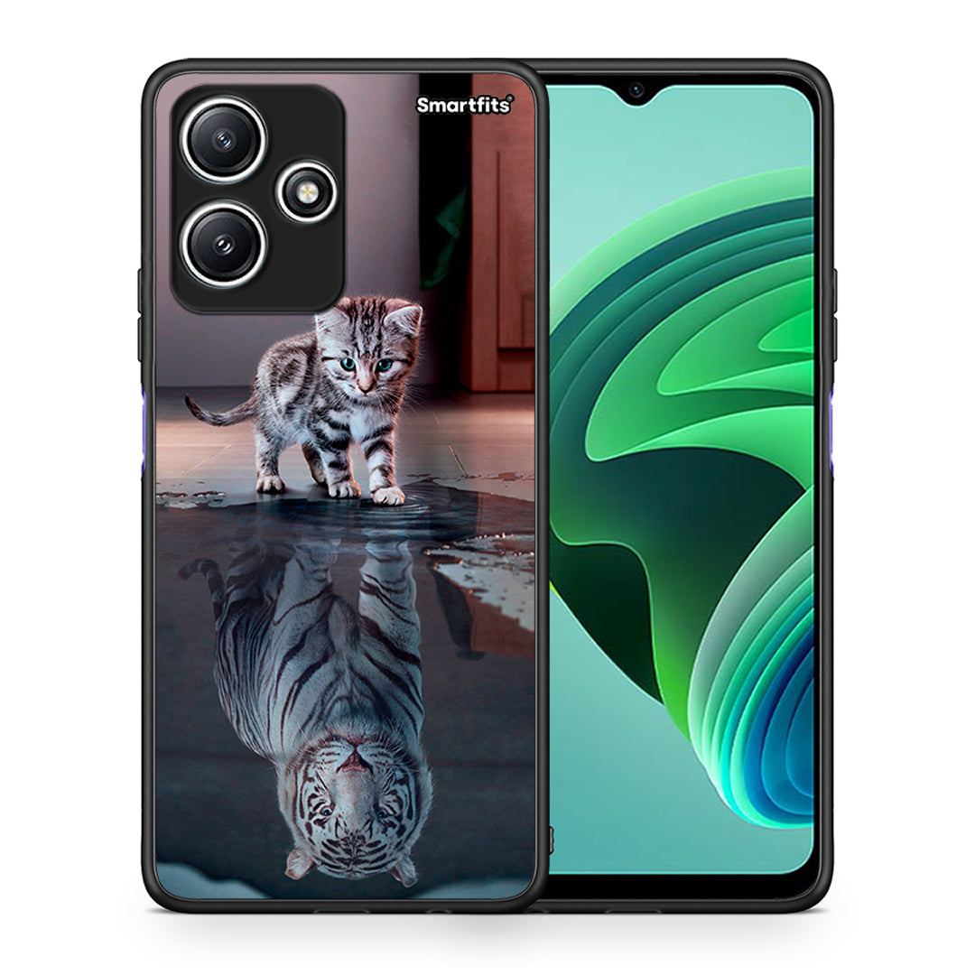 Θήκη Xiaomi Redmi 12 5G Tiger Cute από τη Smartfits με σχέδιο στο πίσω μέρος και μαύρο περίβλημα | Xiaomi Redmi 12 5G Tiger Cute case with colorful back and black bezels