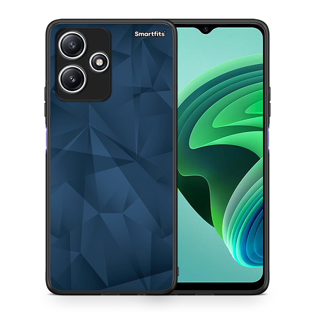 Θήκη Xiaomi Redmi 12 5G Blue Abstract Geometric από τη Smartfits με σχέδιο στο πίσω μέρος και μαύρο περίβλημα | Xiaomi Redmi 12 5G Blue Abstract Geometric case with colorful back and black bezels