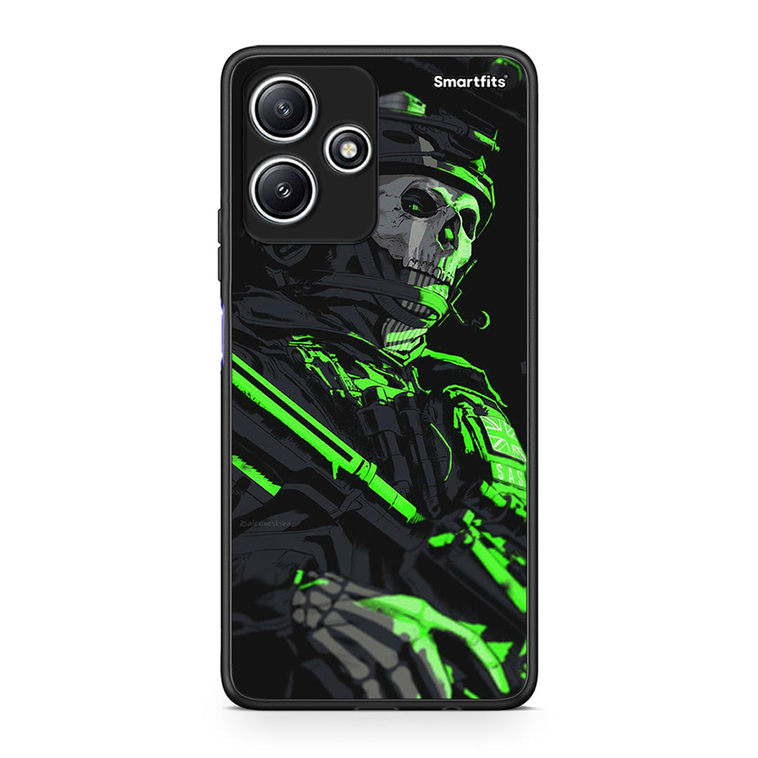 Xiaomi Redmi 12 5G Green Soldier Θήκη Αγίου Βαλεντίνου από τη Smartfits με σχέδιο στο πίσω μέρος και μαύρο περίβλημα | Smartphone case with colorful back and black bezels by Smartfits