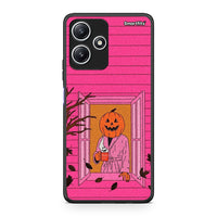 Thumbnail for Xiaomi Redmi 12 5G Halloween Pumpkin Lady Θήκη από τη Smartfits με σχέδιο στο πίσω μέρος και μαύρο περίβλημα | Smartphone case with colorful back and black bezels by Smartfits