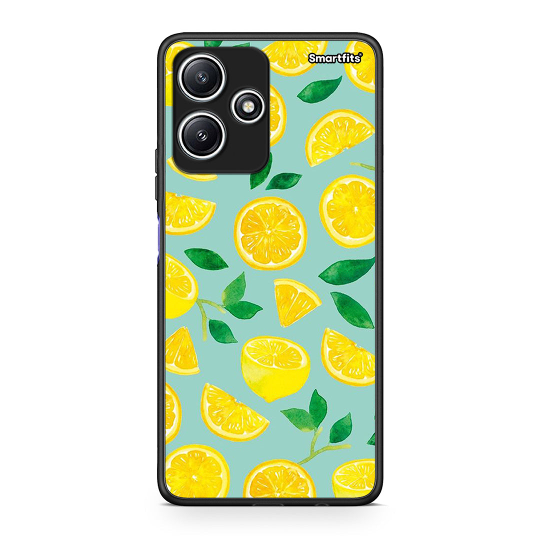 Xiaomi Redmi 12 5G Lemons θήκη από τη Smartfits με σχέδιο στο πίσω μέρος και μαύρο περίβλημα | Smartphone case with colorful back and black bezels by Smartfits