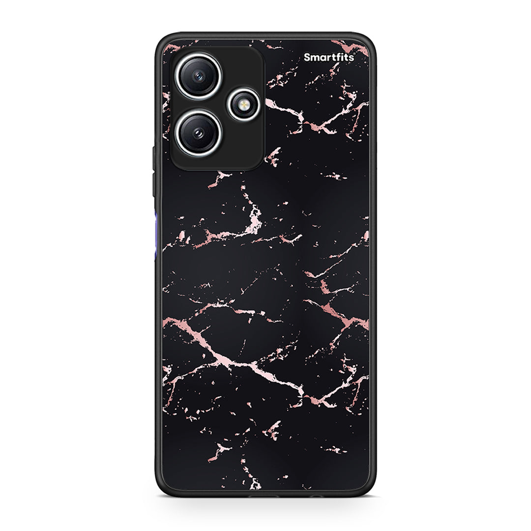 4 - Xiaomi Redmi 12 5G Black Rosegold Marble case, cover, bumper