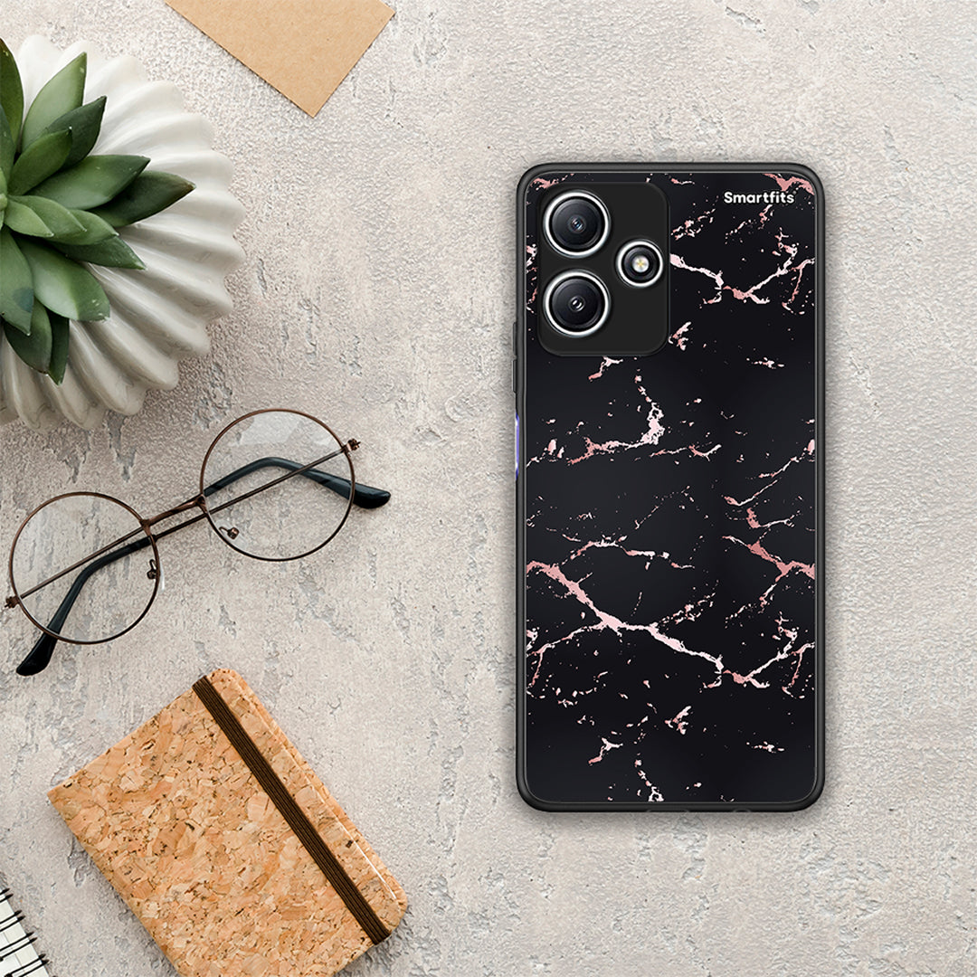 Marble Black Rosegold - Xiaomi Redmi 12 5G case