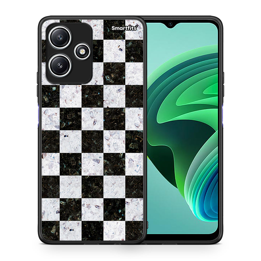 Θήκη Xiaomi Redmi 12 5G Square Geometric Marble από τη Smartfits με σχέδιο στο πίσω μέρος και μαύρο περίβλημα | Xiaomi Redmi 12 5G Square Geometric Marble case with colorful back and black bezels