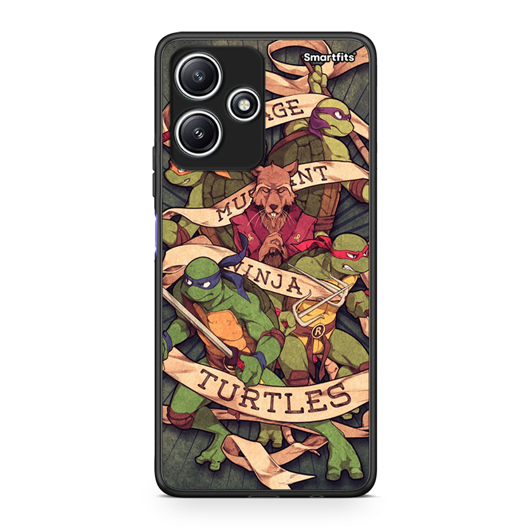 Xiaomi Redmi 12 5G Ninja Turtles θήκη από τη Smartfits με σχέδιο στο πίσω μέρος και μαύρο περίβλημα | Smartphone case with colorful back and black bezels by Smartfits