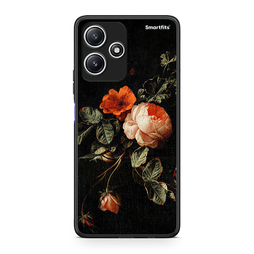 Xiaomi Redmi 12 5G Vintage Roses θήκη από τη Smartfits με σχέδιο στο πίσω μέρος και μαύρο περίβλημα | Smartphone case with colorful back and black bezels by Smartfits