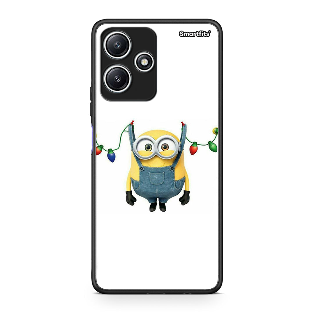 Xiaomi Redmi 12 5G Xmas Minion Lights θήκη από τη Smartfits με σχέδιο στο πίσω μέρος και μαύρο περίβλημα | Smartphone case with colorful back and black bezels by Smartfits