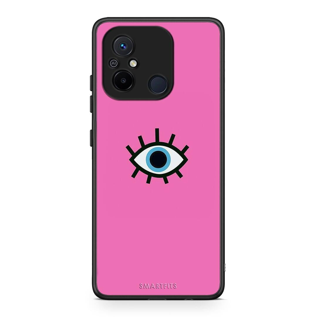 Θήκη Xiaomi Redmi 12C Blue Eye Pink από τη Smartfits με σχέδιο στο πίσω μέρος και μαύρο περίβλημα | Xiaomi Redmi 12C Blue Eye Pink Case with Colorful Back and Black Bezels