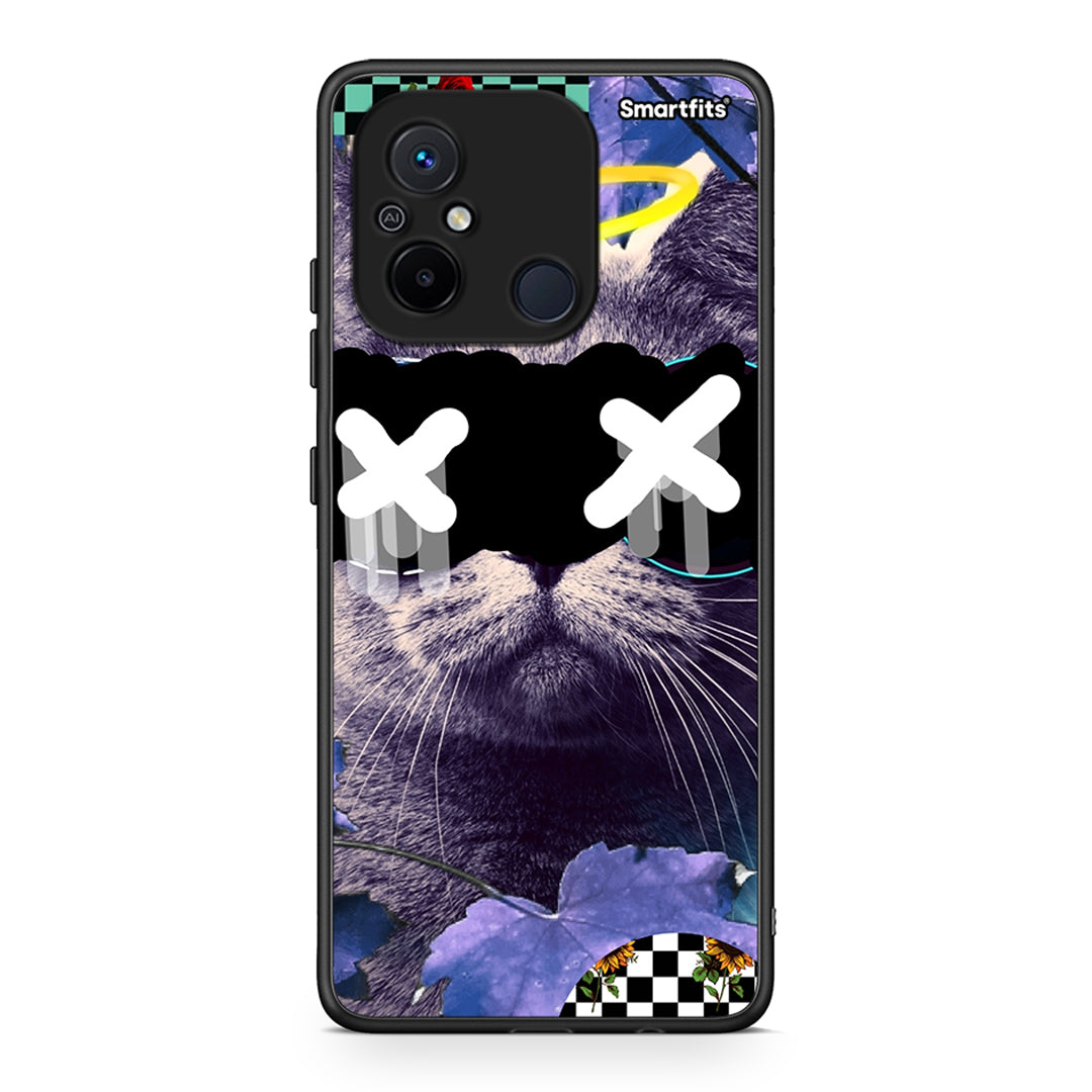 Θήκη Xiaomi Redmi 12C Cat Collage από τη Smartfits με σχέδιο στο πίσω μέρος και μαύρο περίβλημα | Xiaomi Redmi 12C Cat Collage Case with Colorful Back and Black Bezels