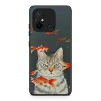 Thumbnail for Θήκη Xiaomi Redmi 12C Cat Goldfish από τη Smartfits με σχέδιο στο πίσω μέρος και μαύρο περίβλημα | Xiaomi Redmi 12C Cat Goldfish Case with Colorful Back and Black Bezels