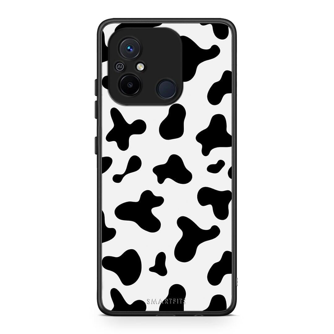 Θήκη Xiaomi Redmi 12C Cow Print από τη Smartfits με σχέδιο στο πίσω μέρος και μαύρο περίβλημα | Xiaomi Redmi 12C Cow Print Case with Colorful Back and Black Bezels