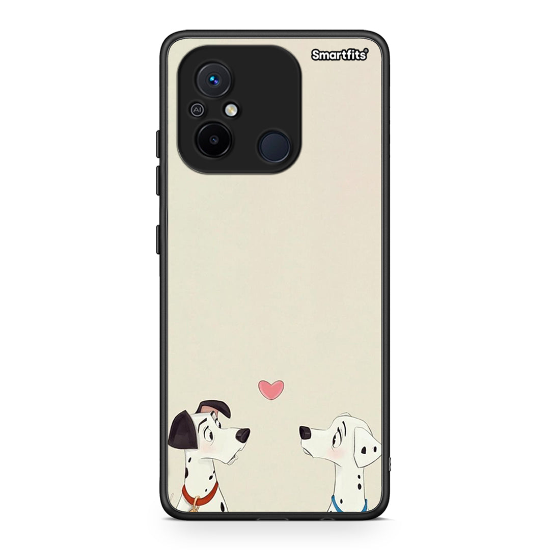 Θήκη Xiaomi Redmi 12C Dalmatians Love από τη Smartfits με σχέδιο στο πίσω μέρος και μαύρο περίβλημα | Xiaomi Redmi 12C Dalmatians Love Case with Colorful Back and Black Bezels