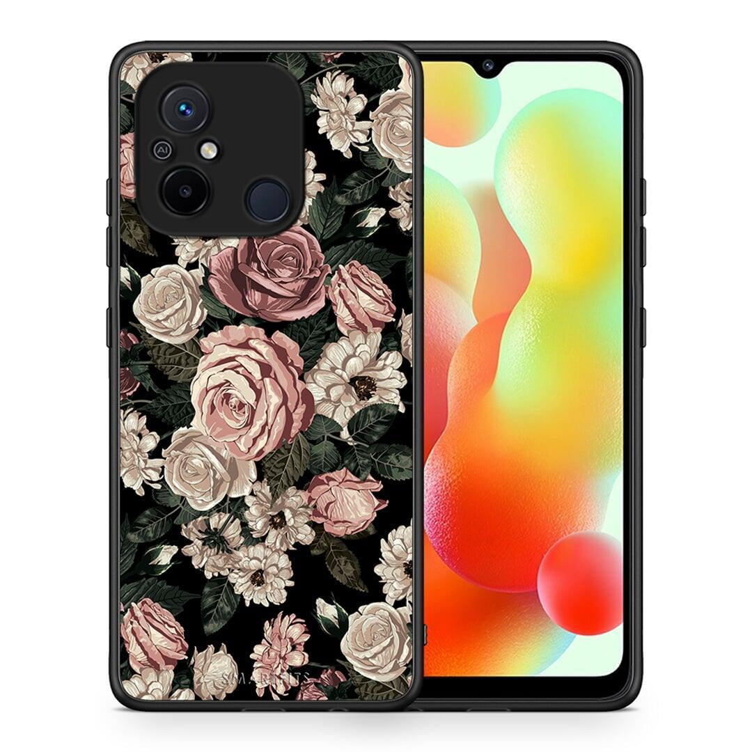 Θήκη Xiaomi Redmi 12C Flower Wild Roses από τη Smartfits με σχέδιο στο πίσω μέρος και μαύρο περίβλημα | Xiaomi Redmi 12C Flower Wild Roses Case with Colorful Back and Black Bezels