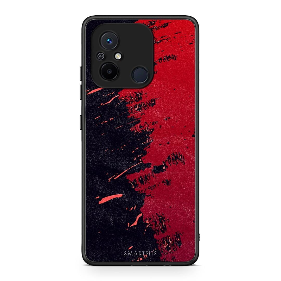 Θήκη Xiaomi Redmi 12C Red Paint από τη Smartfits με σχέδιο στο πίσω μέρος και μαύρο περίβλημα | Xiaomi Redmi 12C Red Paint Case with Colorful Back and Black Bezels